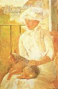 Mary Cassatt Woman with Dog  ghgh oil painting